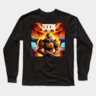 Doom Guy hanging out at the local arcade. Long Sleeve T-Shirt